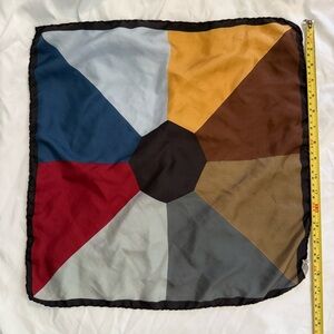 Vintage "Nine Color" Silk Foulard Pocket Square | ASHEAR Made in Italy
